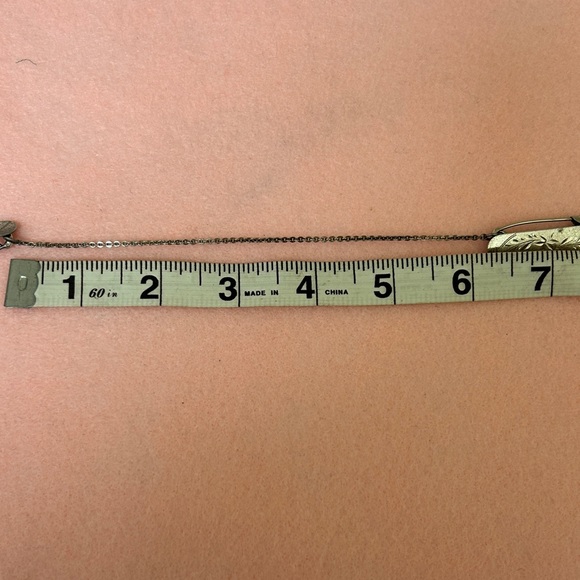 Vtg Etched Sterling Silver Diaper Pins or Sweater Clips 50’s era - Picture 5 of 6
